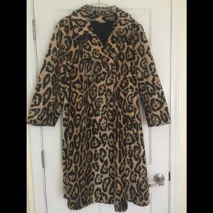 Vintage leopard faux fur coat